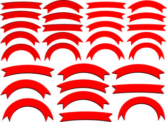 Bowed Vector Ribbons and Banners Set