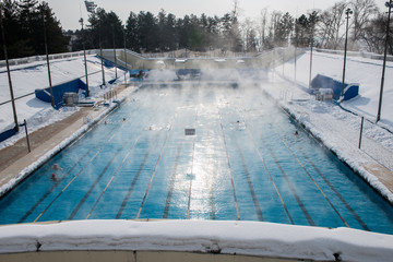 sports outdoor pool in winter