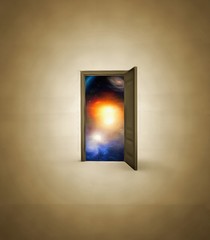 Doorway opens to space