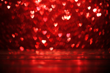 Red hearts background - Powered by Adobe