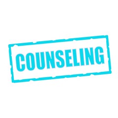 COUNSELING wording on chipped Blue rectangular signs