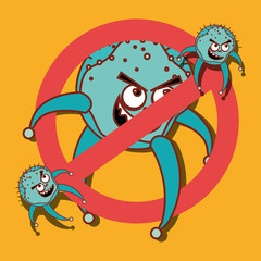 Germs and bacteria cartoon