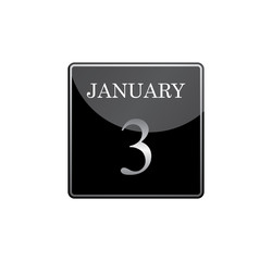 3 january calendar silver and glossy