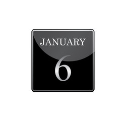 6 january calendar silver and glossy