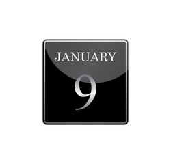 9 january calendar silver and glossy