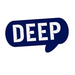 Deep wording on Speech bubbles blue cylinder