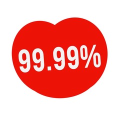 99.99 percent wording on Red Heart