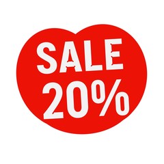 sale 20% percent wording on Red Heart
