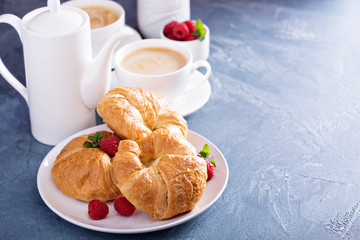 Freshly baked croissants for breakfast