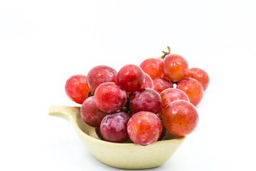 fresh grapes on white background