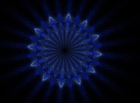 Abstract fractal, blue rays