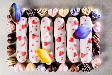 eclairs for Valentine day