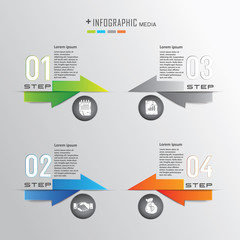 Business Info graphics arrow origami style