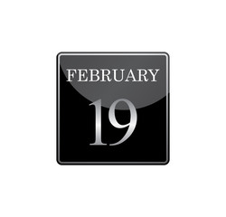 19 february calendar silver and glossy