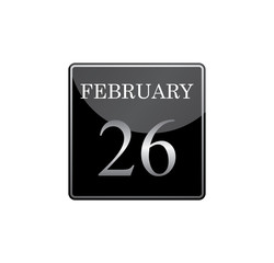 26 february calendar silver and glossy