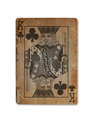 Very old playing card, King of clubs
