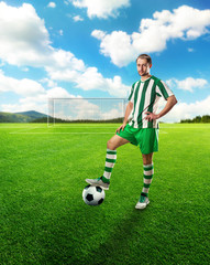 Football-player on the football ground