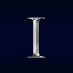 letter "I" on a black background