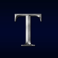 letter "T" on a black  background