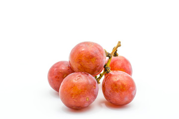 fresh grapes on white background