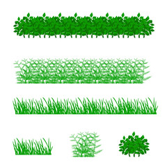 grass, shrubs. Textures illustrated images