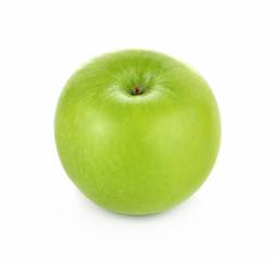 Green apple on white background