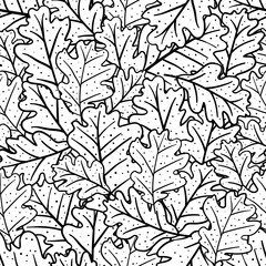 Seamless pattern with oak leaves