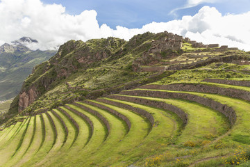 Fototapeta na wymiar Terrazze a Pisac, valle sacra, Peru