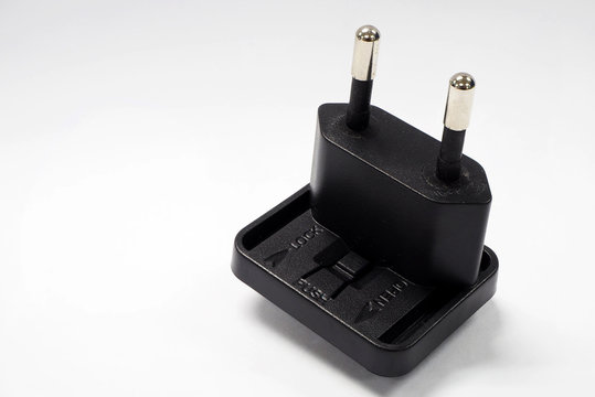 Black adapter in the white background