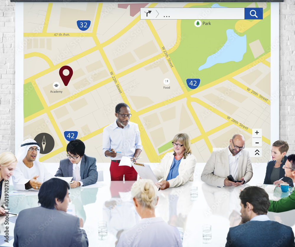 Poster map mapping location guideline navigation concept