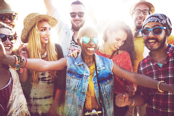 Teenagers Friends Beach Party Happiness Concept