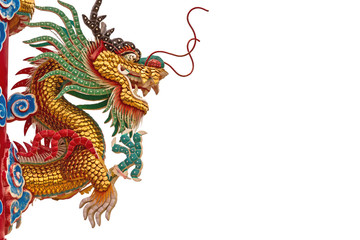 Chinese style dragon statue on natural light