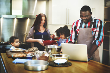 Family Cooking Kitchen Food Togetherness Concept