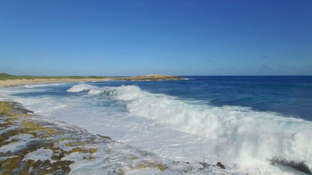 Aerial view of La Pointe des Chateaux beach