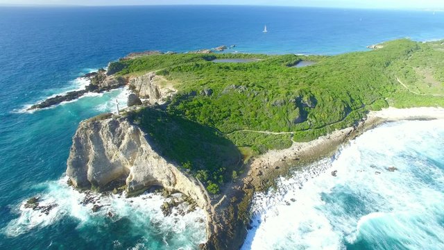 Aerial view of La Pointe des chateaux- Guadeloupe island