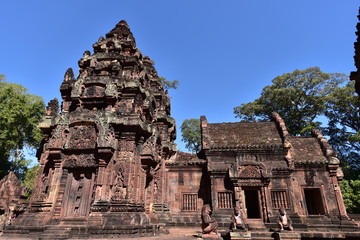Banteay Srei or Banteay Srey is a 10th-century Cambodian temple dedicated to the Hindu god Shiva.