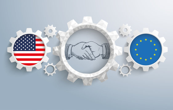 USA EU Partnership Gear Handshake