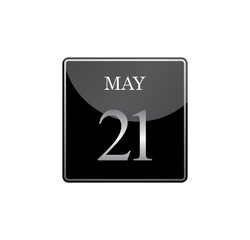 21 may calendar silver and glossy