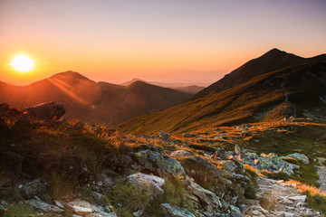 Fototapeta premium Sunset in the Tatra mountains