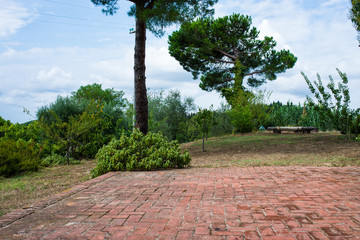 Fototapeta premium Pavimentazione rustico toscano a cotto, pianella