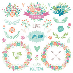 Wedding vintage elements collection