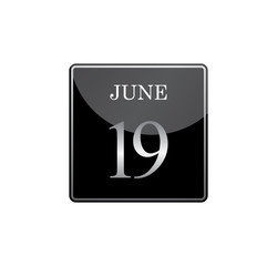 19 june calendar silver and glossy