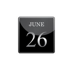 26 june calendar silver and glossy