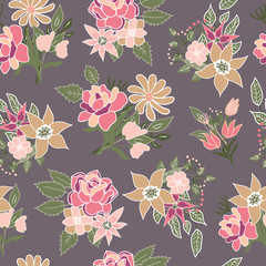 Seamless floral pattern vector background