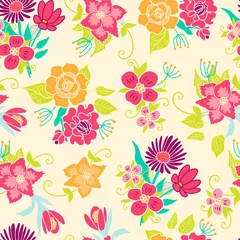 Schilderijen op glas Seamless floral pattern vector background © qilli