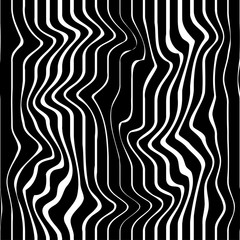 Seamless black and white decorative vector background with with stripes. Print. Repeating background. Cloth design, wallpaper. 