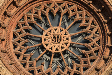 Milan: Rose window of  Carmine church