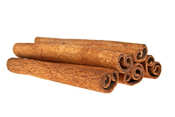 Cinnamon sticks isolated on white background