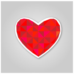 Red geometric heart vector