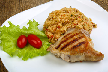 Roast chicken with couscous